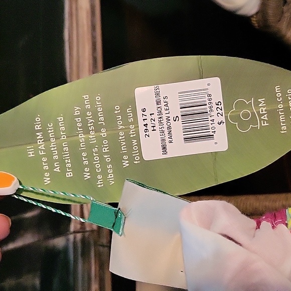 NWT Anthropologie by FARM RIO Rainbow Leaves Midi Dress - Picture 9 of 9